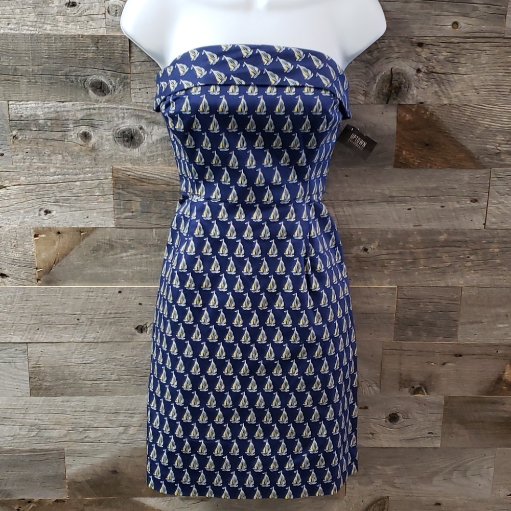 Vineyard Vines sailboat strapless dress